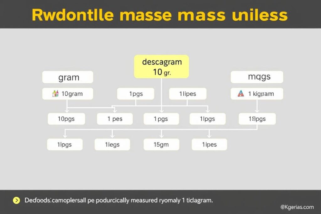 Porównanie różnych jednostek masy: gram, dekagram, kilogram