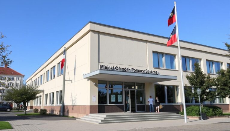 Budynek Miejskiego Ośrodka Pomocy Społecznej w Łomży przy ul. Dwornej 23B